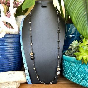 Silver Grey Faceted Beading Long Chico’s Necklace $18ea or bundle 3/$30